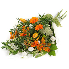 Orange &amp; White Funeral Sheaf